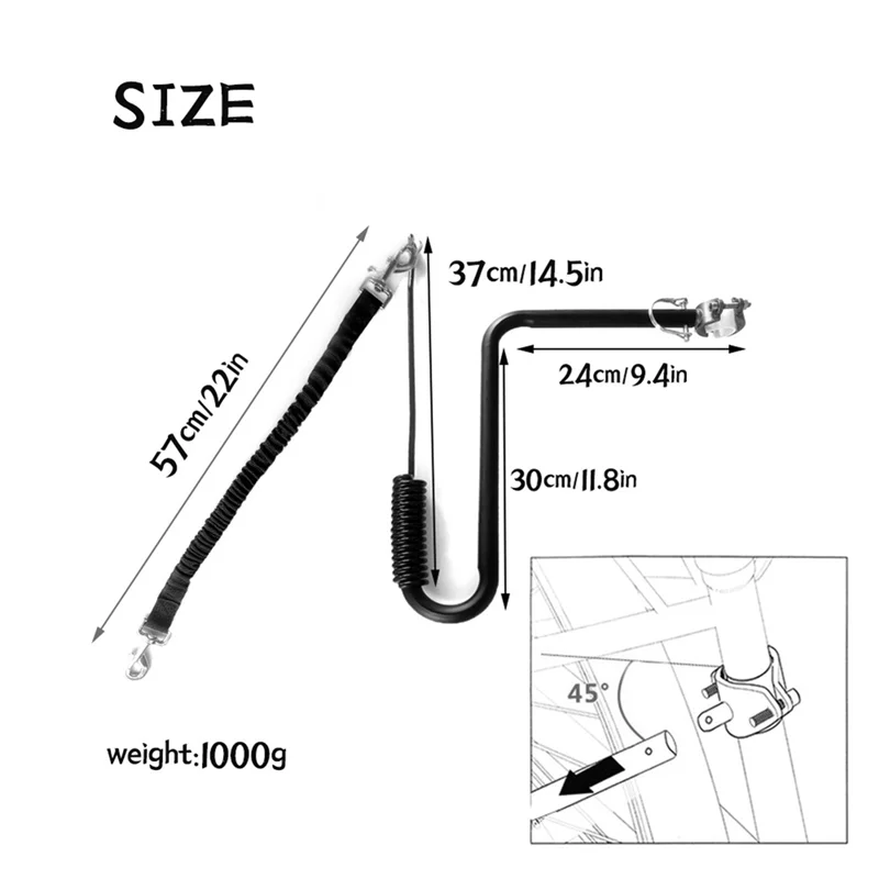 ABUI-Dog Bicycle Leash Heavy Duty Hands Free Attachment For Riding Cycling For Dog Bike Leash For Exercise