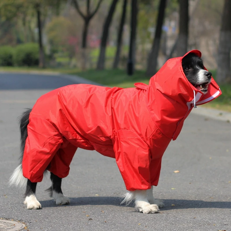 Pet Large Dog Raincoat Outdoor Waterproof Clothes Hooded Jumpsuit Cloak For Small Big Dogs Overalls Rain Coat Labrador