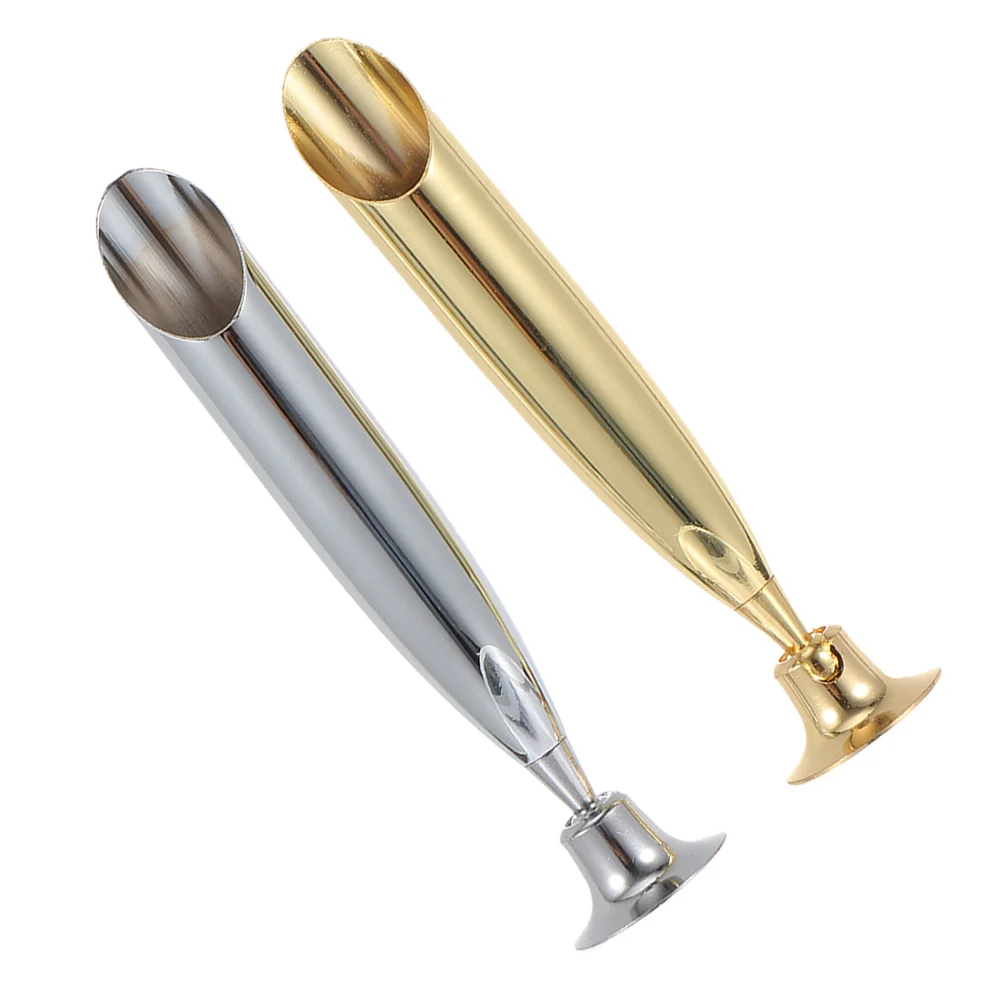 2 Pcs Pen Base Single Holder for Desk Rest Office Students Chrome Desktop Stand Stainless Steel Pencil Individual Colorful Pens