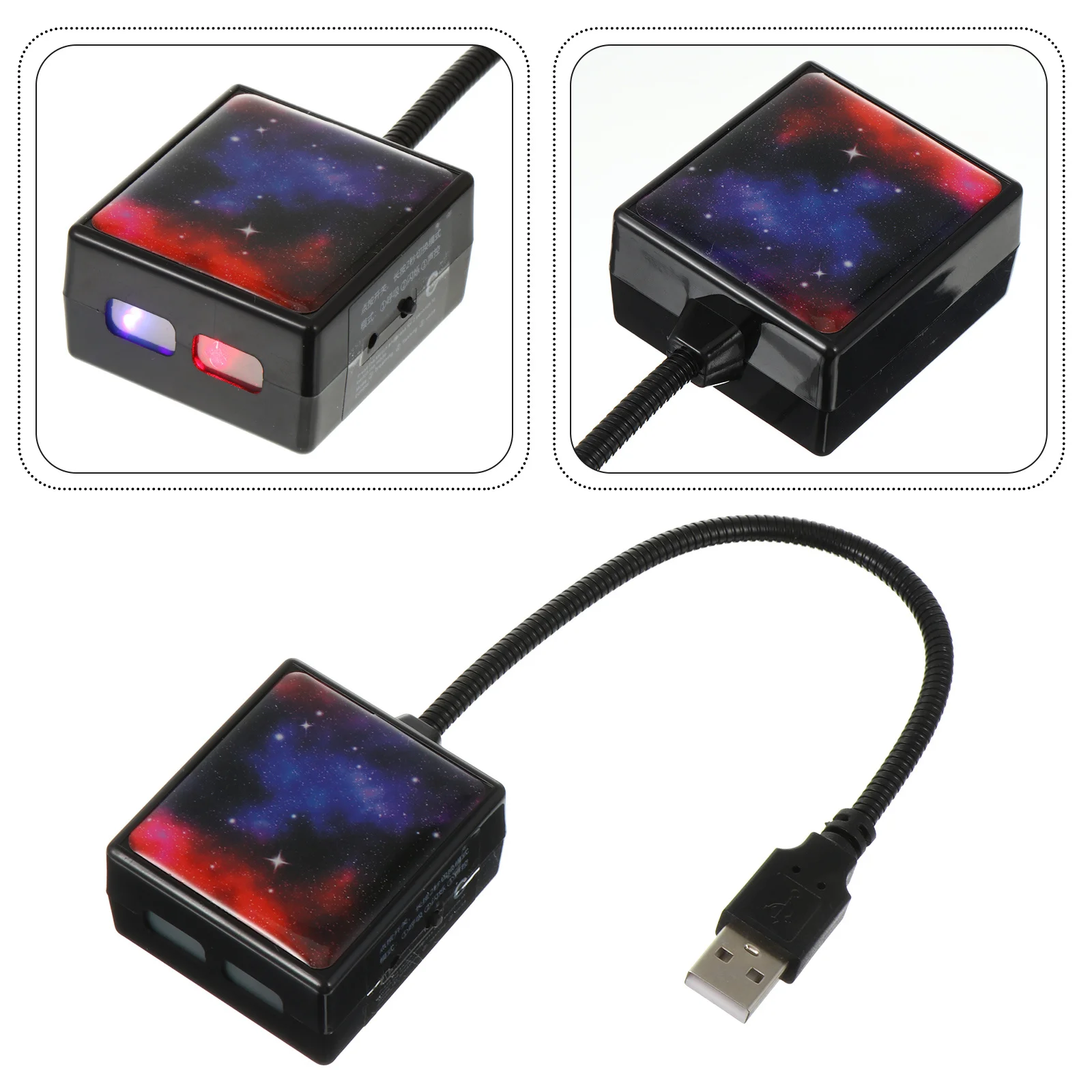 Car USB Star Night Light Romantic Ambient Ceiling Projector for Auto Roof Interior Decoration Plug and Play Mini Size