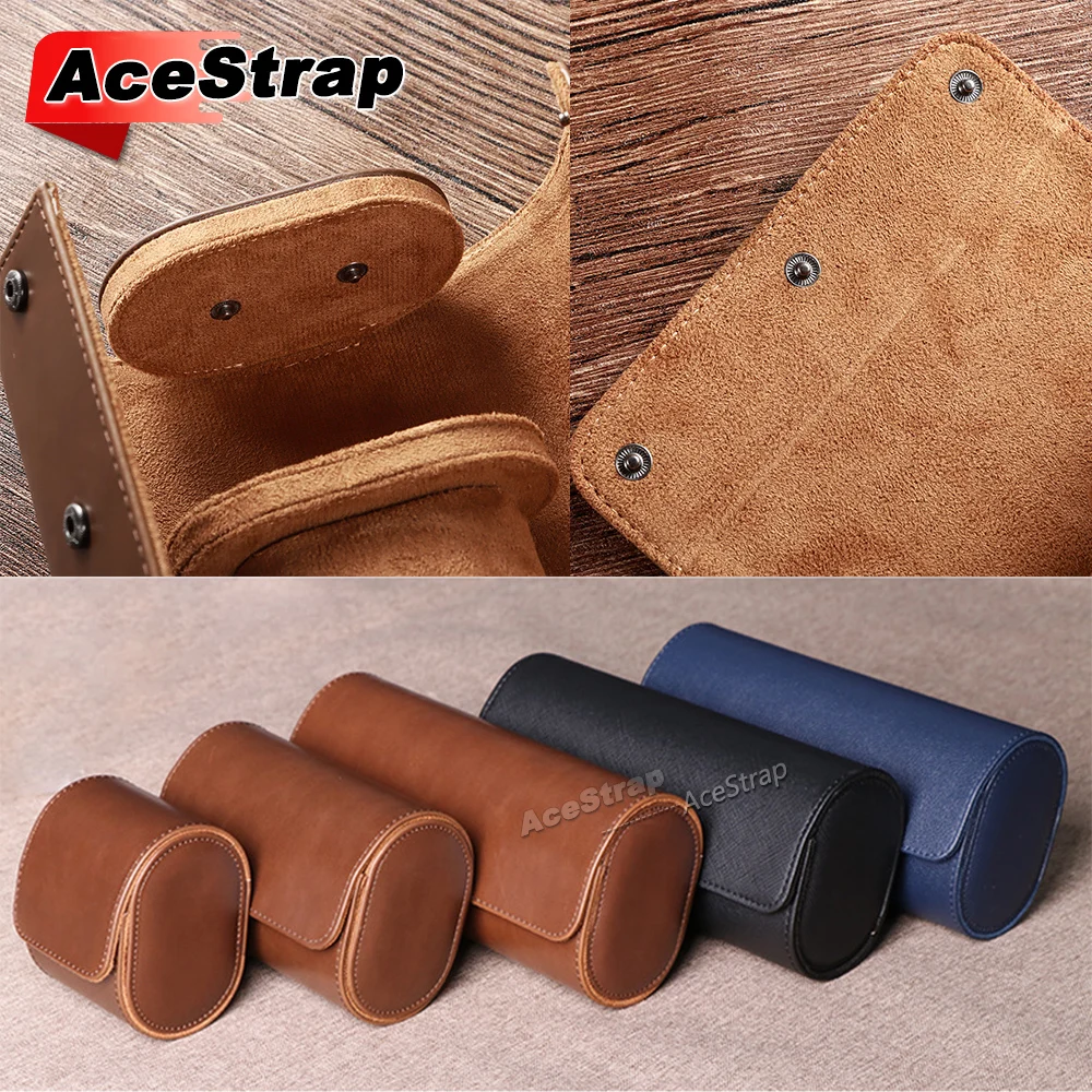 Scatola per orologi retrò portatile in pelle PU marrone Custodia da viaggio impermeabile resistente all'usura Custodia protettiva antipolvere per orologi