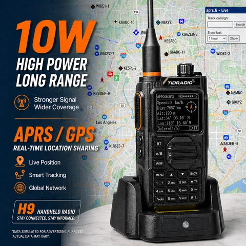 TIDRADIO TD-H9 10W Long Range Walkie Talkie Radio Air Band APP Wireless Programming APRS GPS Walkie-talkies NOAA  Talkie Walkie