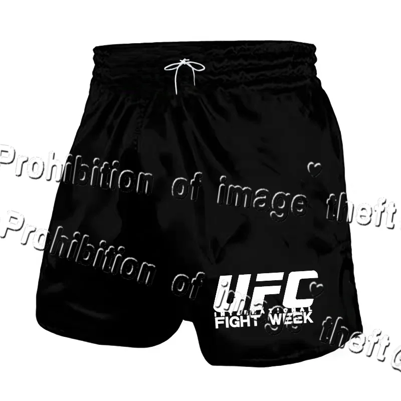 

Summer Black UFC Fighting Week Sports Training Speed Dry Shorts Men's Fitness Training Breathable 3D Printed Shorts