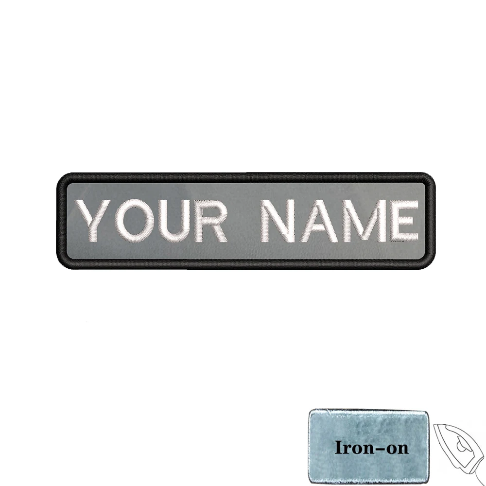 1 ST 10 cm X 2.5 cm Custom Gepersonaliseerde Naam nummer Patch Strepen Badge tags chevrons Armband Ijzer Op Of Haak lus geborduurd