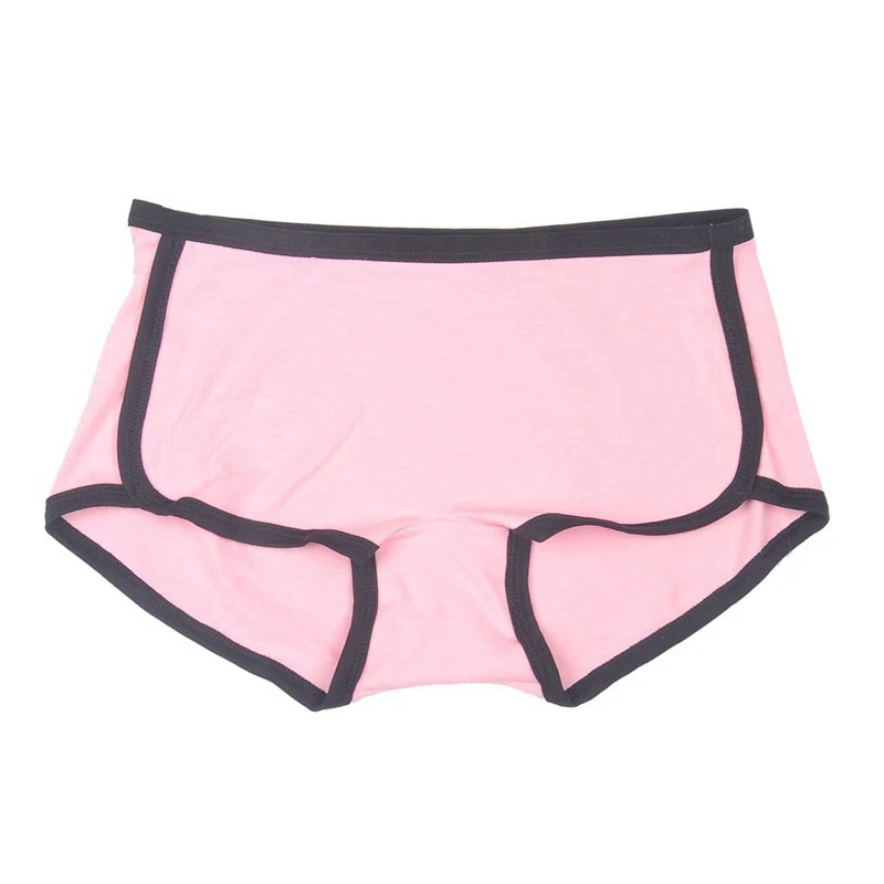 Women Sport Cotton Solid Color Exquisite Soft Cotton Middle Waist Sweet Stretch Boxer Panties