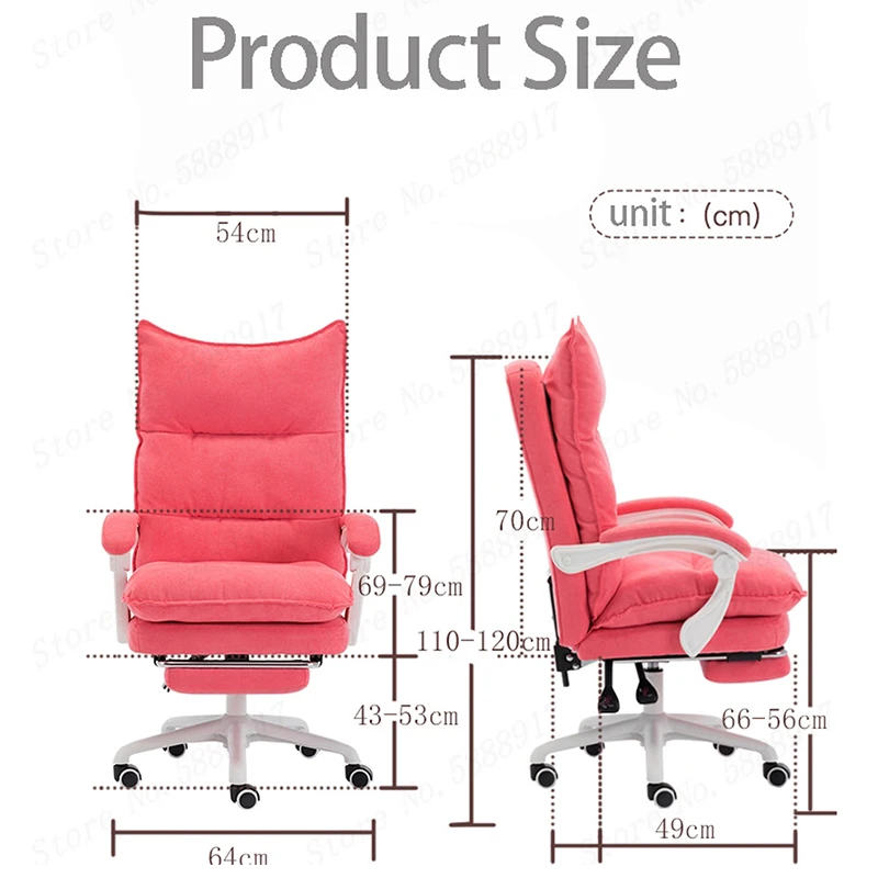 Simple Computer Chair Office Home Boss Chair Comfortable Net Red Anchor Chair Can Lie In Pink White Chair Live Broadcast Chair
