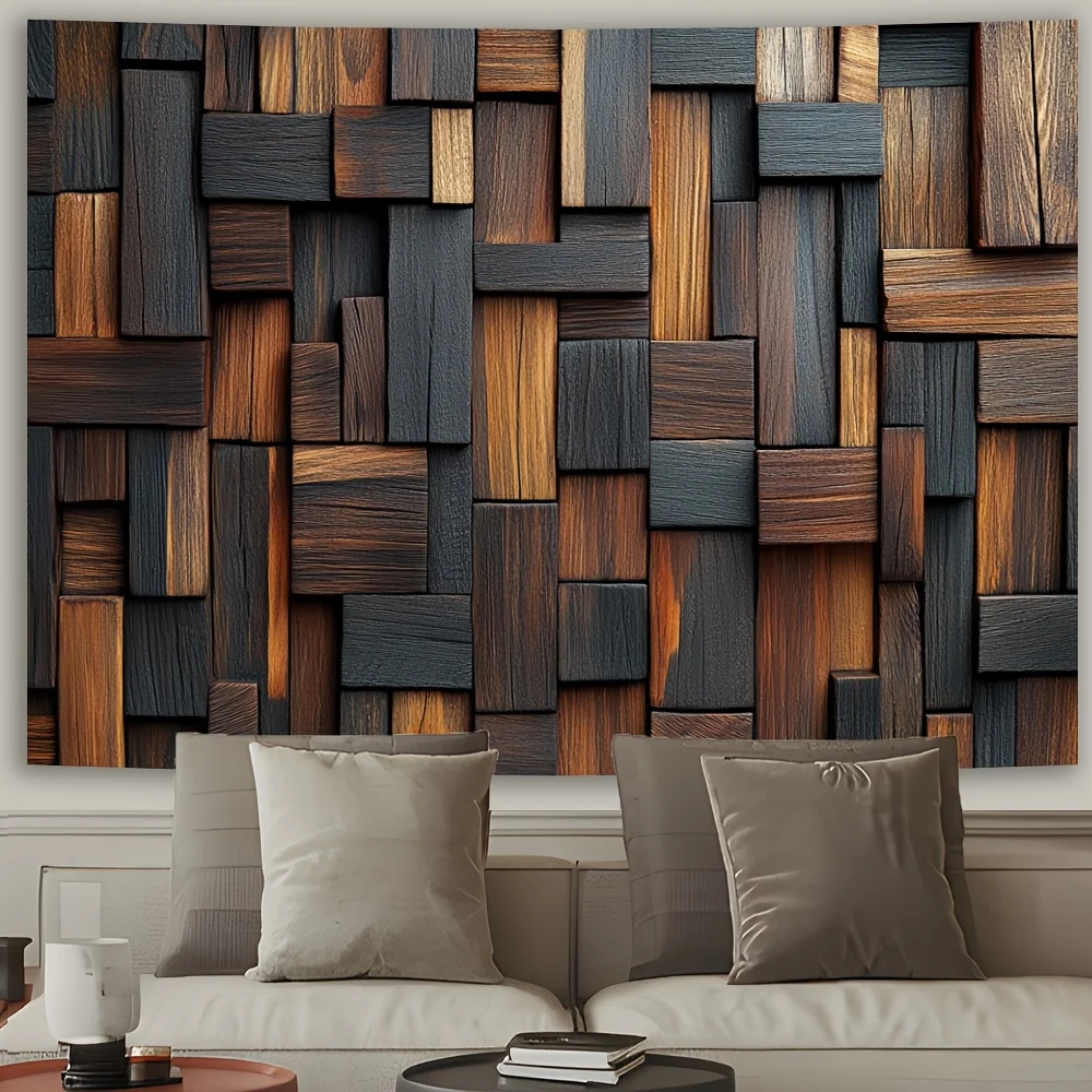 أنماط تجريدية، مع كتل خشبية سوداء مثبتة بخطوط أفقية وعمودية، يخدم كديكورات خلفية #6