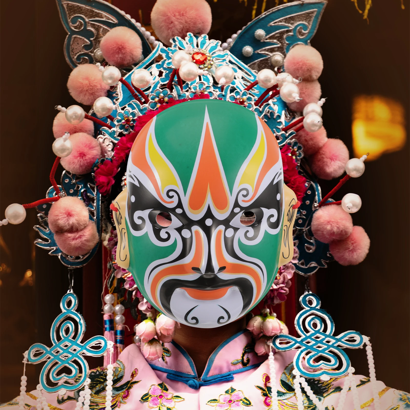 قناع أوبرا بكين DIY للهالوين، أقنعة تنكرية يدوية للديكور التقليدي للبالغين