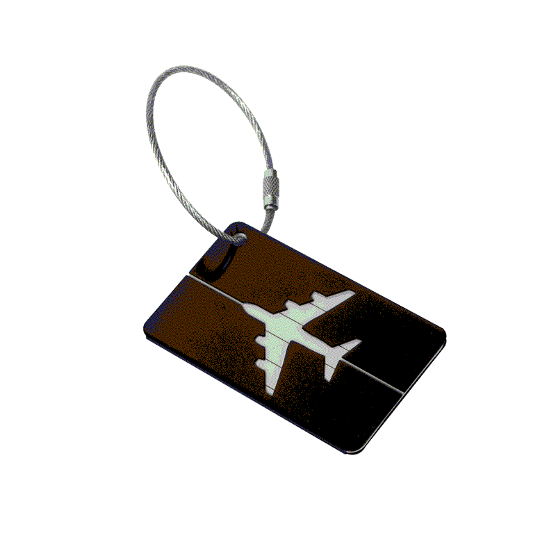 Hübscher fliegender Reisegepäckanhänger aus Metall mit Namenskarte, Flugzeugform, Halter aus Aluminiumlegierung, Gepäck-Boarding-Tag, tragbares Etikett – Detail 8