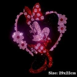 Disney Mickey Minnie Mouse Shiny iron on applique patches hot fix rhinestone transfer motifs transfer for shirt dress.