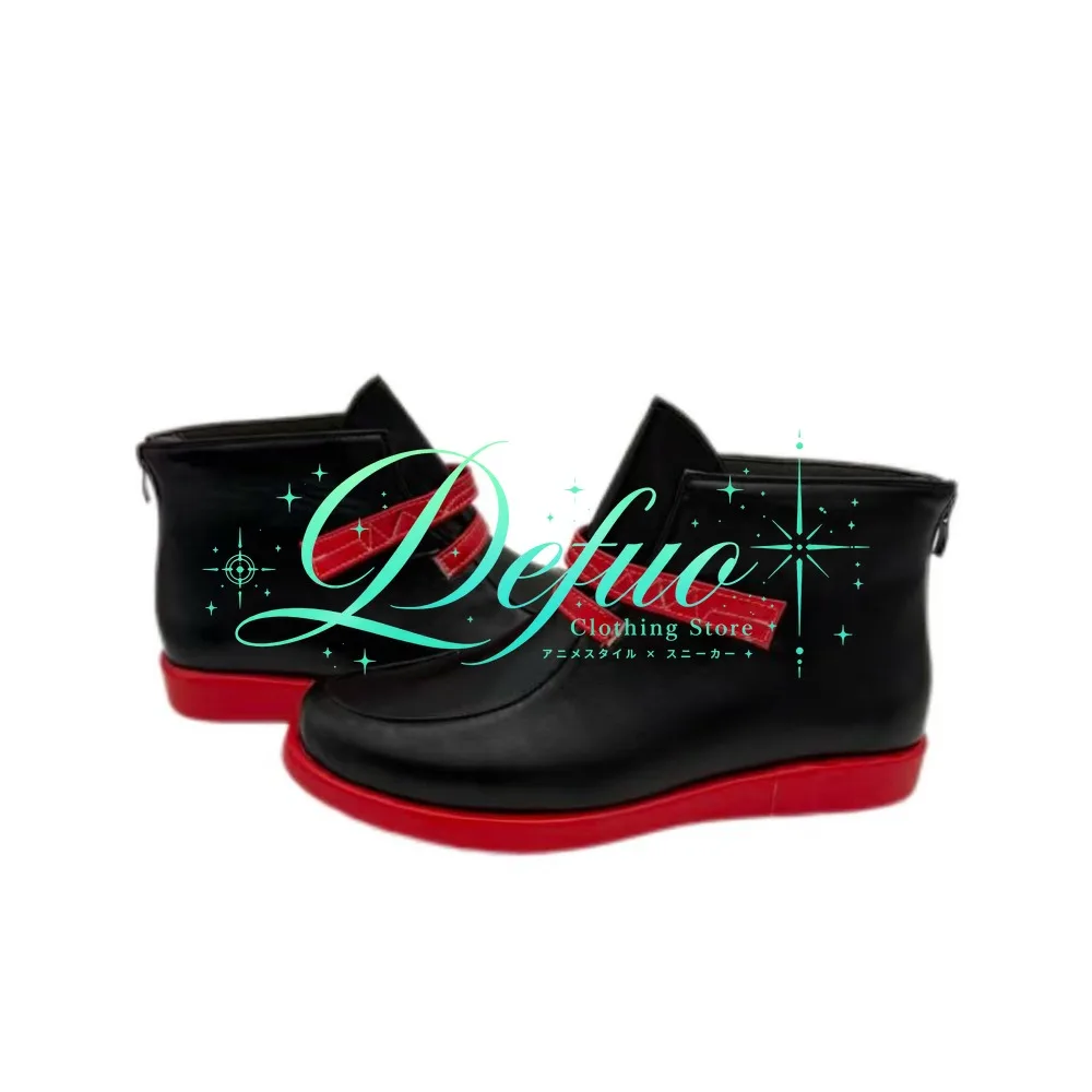 Customized Anime Role Playing Shoes Anime Black Synthetic Boots Props Halloween Saint Extension Party