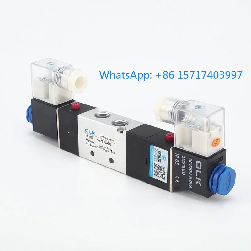OLK solenoid valve 4V230C/E/P-08-06 three-position five-way middle seal and middle pressure relief 130 cylinder 330 point action