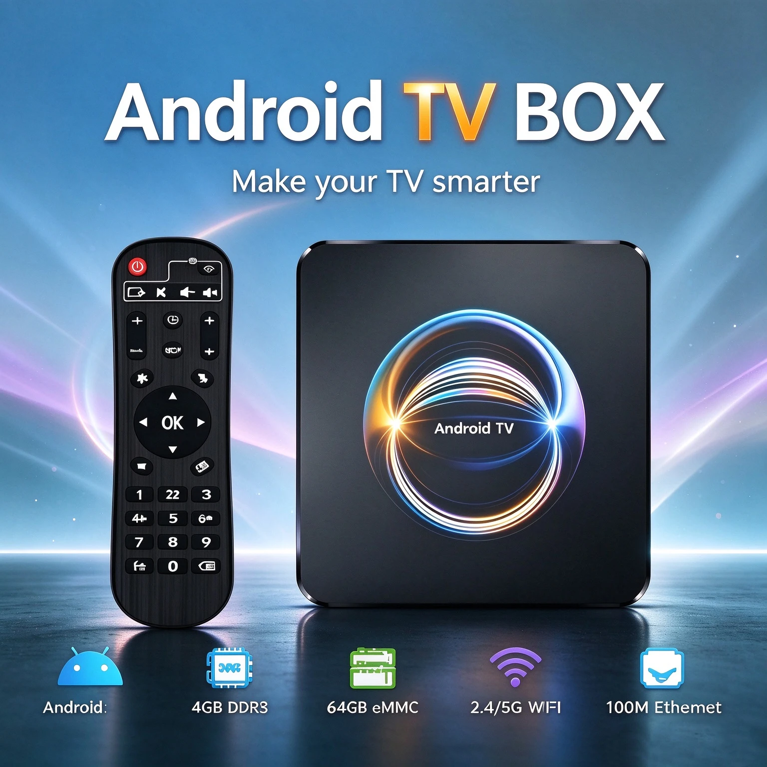 2026 New Smart TV Box RK3528 Android 16 8K Ultra HD Media Player WiFi 6 BT5.0 Google Assistant Voice Control Dual UI Set Top Box
