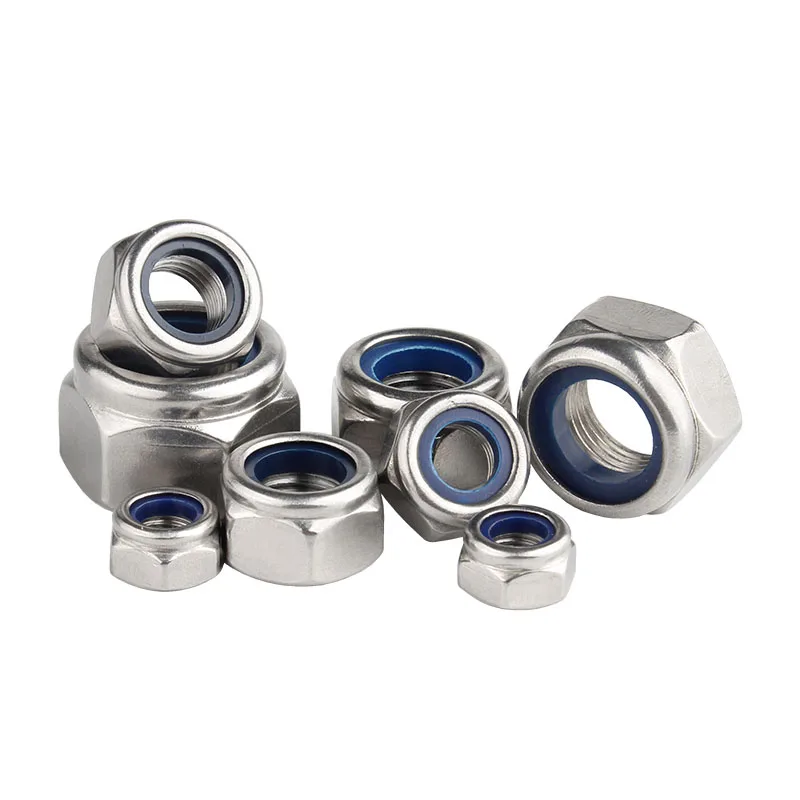 5/10/20/50 Buah M3 M4 M5 M6 M8 M10 M12 Mur Pengunci Benang Kiri Baja Tahan Karat Mur Anti-selip Segi Enam Putar Terbalik