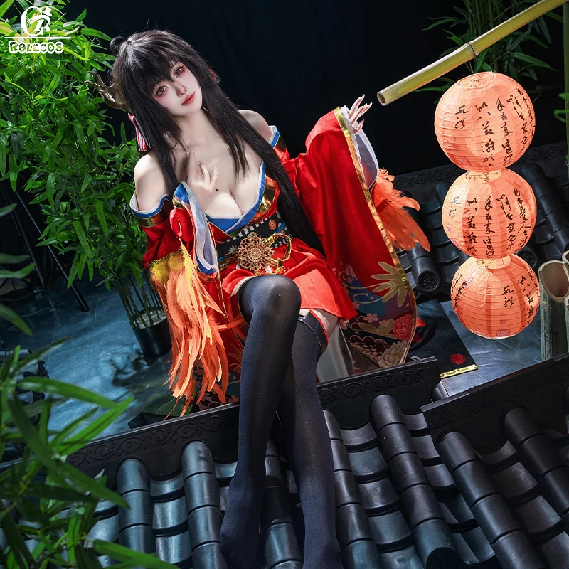

ROLECOS Taihou Cosplay Costume Anime Game Azur Lane Taihō Women's Sexy Kimono Dress Headwear Props Socks Halloween Party outfit