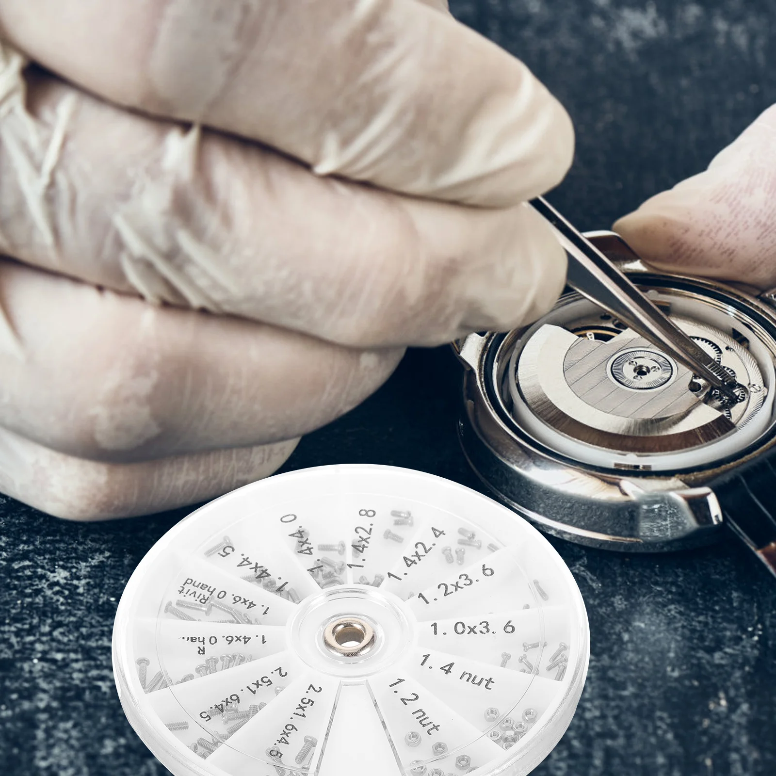 

1Set Eyeglass Repair Kit Stainless Steel Screws Screwdriver Tweezers Glasses Fixing Kit Tiny Screws Storage Box for Sunglasses