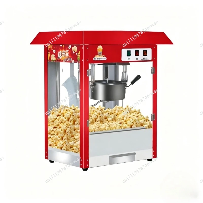 Commercial Automatic Popcorn Machine - Fully Electric Corn Puffing Maker for Street Stall, Cinema, Snack Shop & Home Use