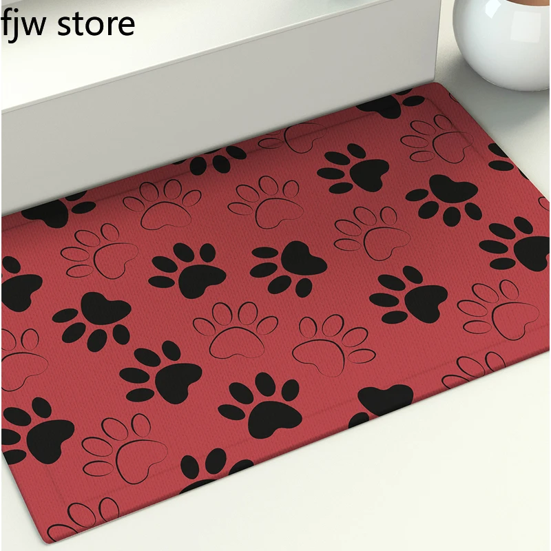 Tappetino per impronte di zampe di cane tappetino per veranda porta d\'ingresso bagno antiscivolo assorbente decorazione per la casa 40x60 50x80cm