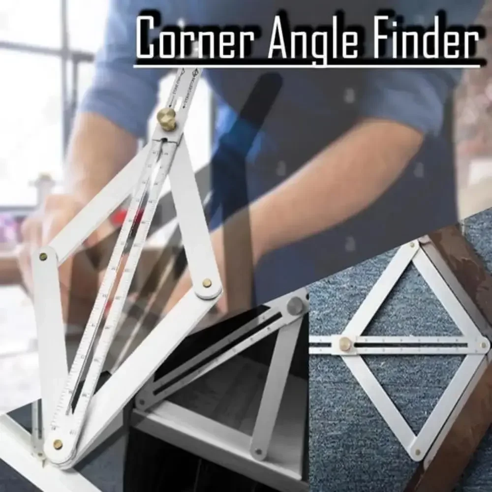 New Premium Corner Angle Finder Aluminum Protractor Four-Sided Ruler Square Protractor DIY Multi-angle Corner Angle Finder