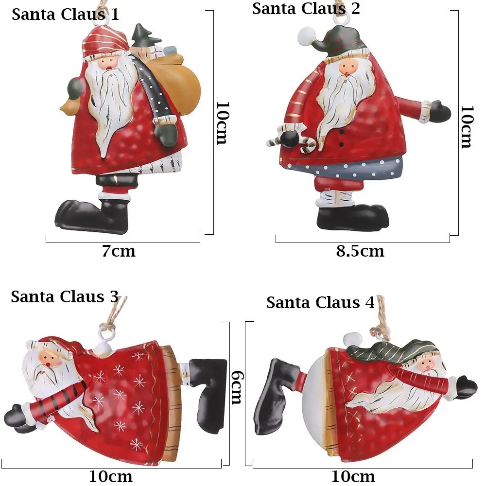 Cartoon Angel Girl Christmas Decorations Santa Claus Wrought Iron Hanging Pendants Festival Accessories Multicolor