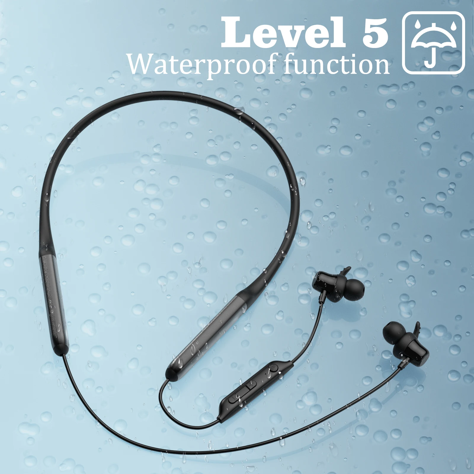 Nurati N1 5.2 스포츠 BT 100시간, 소음 제거 마이크 및 IPX6을 갖춘 Bluetooth 무선 헤드셋, 인이어 W