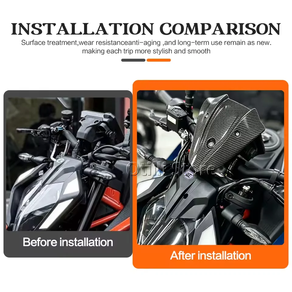 

2026 2025 2024 For Duke 390 DUKE390 For 1290 Super Duke R 2021-2023 Windshield Windscreen Wind Deflector Motorcycle Accessories
