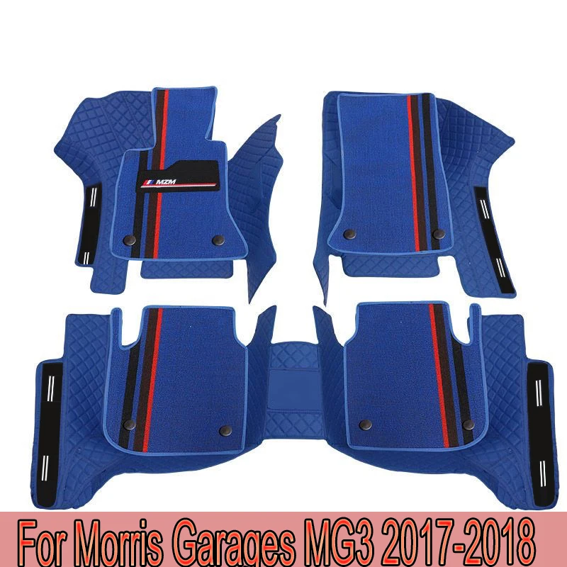 Car Floor Mats For Morris Garages MG3 2018 2017 Waterproof Custom Auto Leather Foot Pads Automobile Carpets Decoration Covers