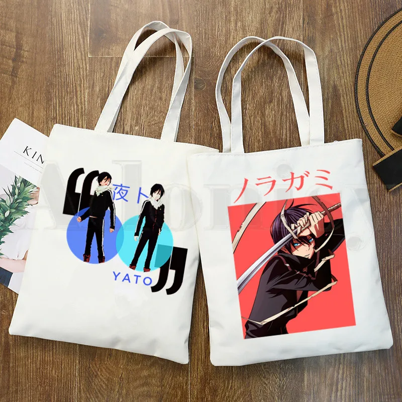 Desenhos animados Imprimir Sacos de compras para meninas, Pacote Casual Fashion, Bolsa de Mão, Noragami Yato Iki Hiyori Yukine Gráfico, Noragami Stray