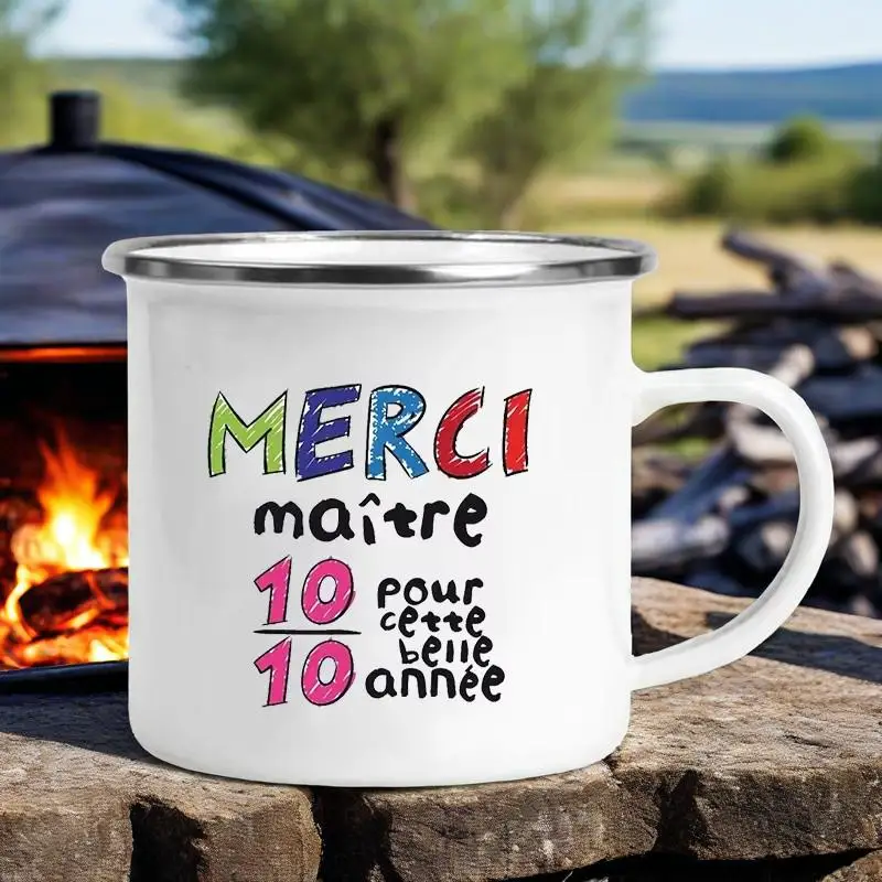 Coffee Cup Merci Maître Print Mugs Creative Coffee Cups Drinks Water Milk Tea Cup Enamel Mug Cupshe Personalized Gift Drinkware