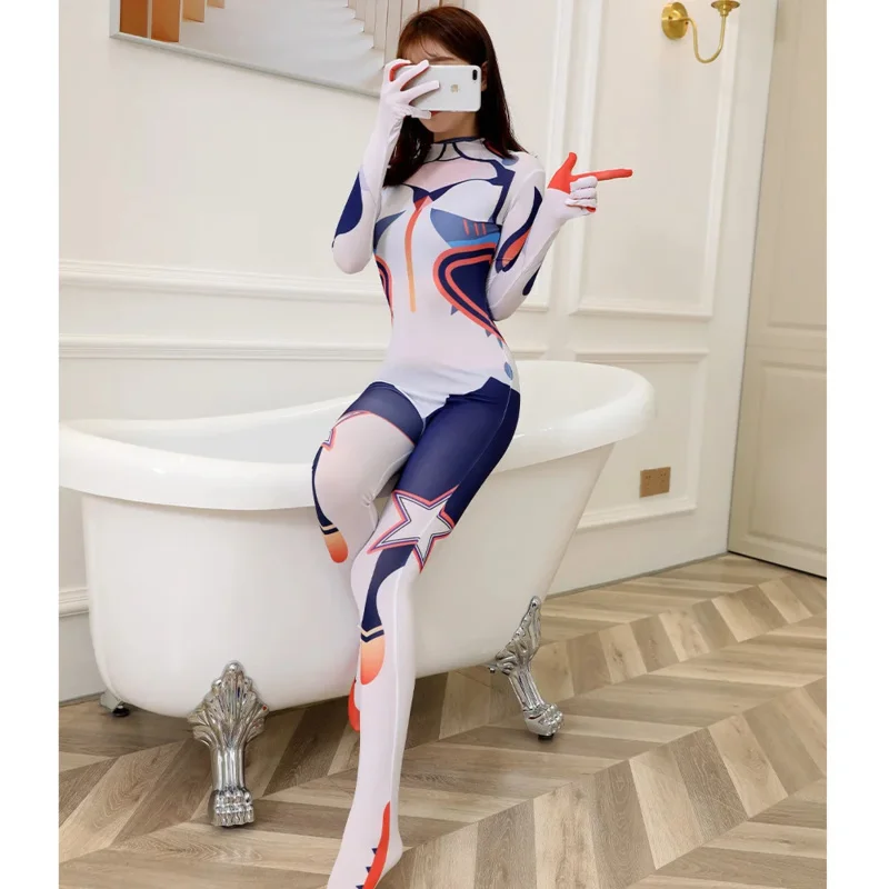 Asuka Kianna Ayanami Rei Zero Two Cosplay Costume Evangelion Sexy Zentai Suit Bodysuit Halloween Party Jumpsuit for Women