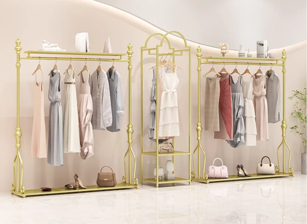 

Clothing display rack, women's clothing store, hanging clothes rack, thickened clothing floor rack