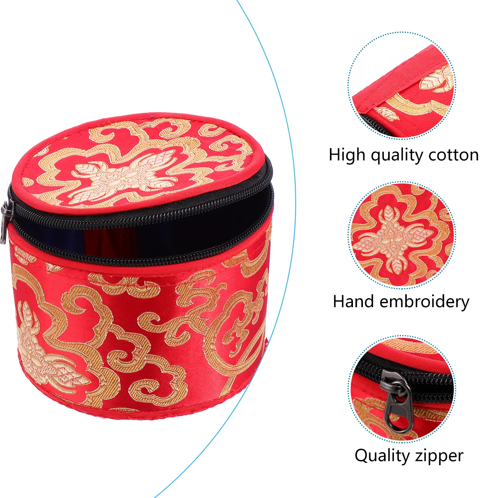 

Buddhist Sound Bowl Holder Elegant Auspicious Cloud Pattern Case Portable Storage Bag for Tibetan Singing Bowl Meditation
