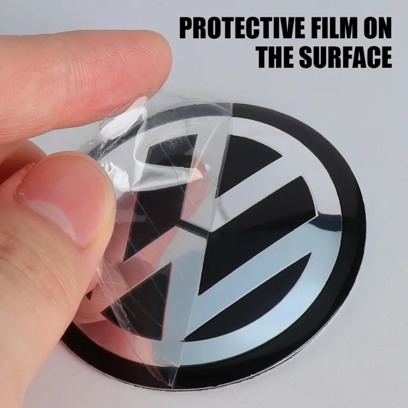 56/60/65mm 4pcs Car Wheel Center Hub Caps Sticker for Volkswagen VW Golf 4 5 6 7 Bora MK7 Beetle Touran Tiguan GTI R Line R32 - view 4