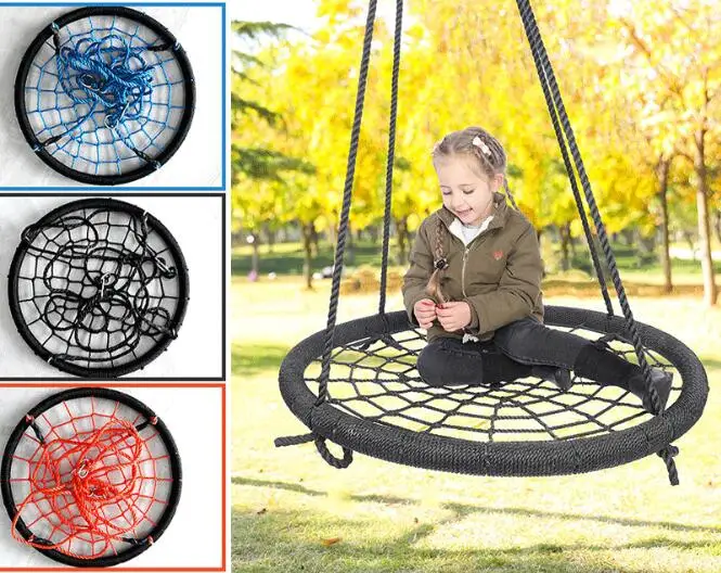 60cm Diameter children's Round bird's nest swing Outdoor net rope swing hanging chair