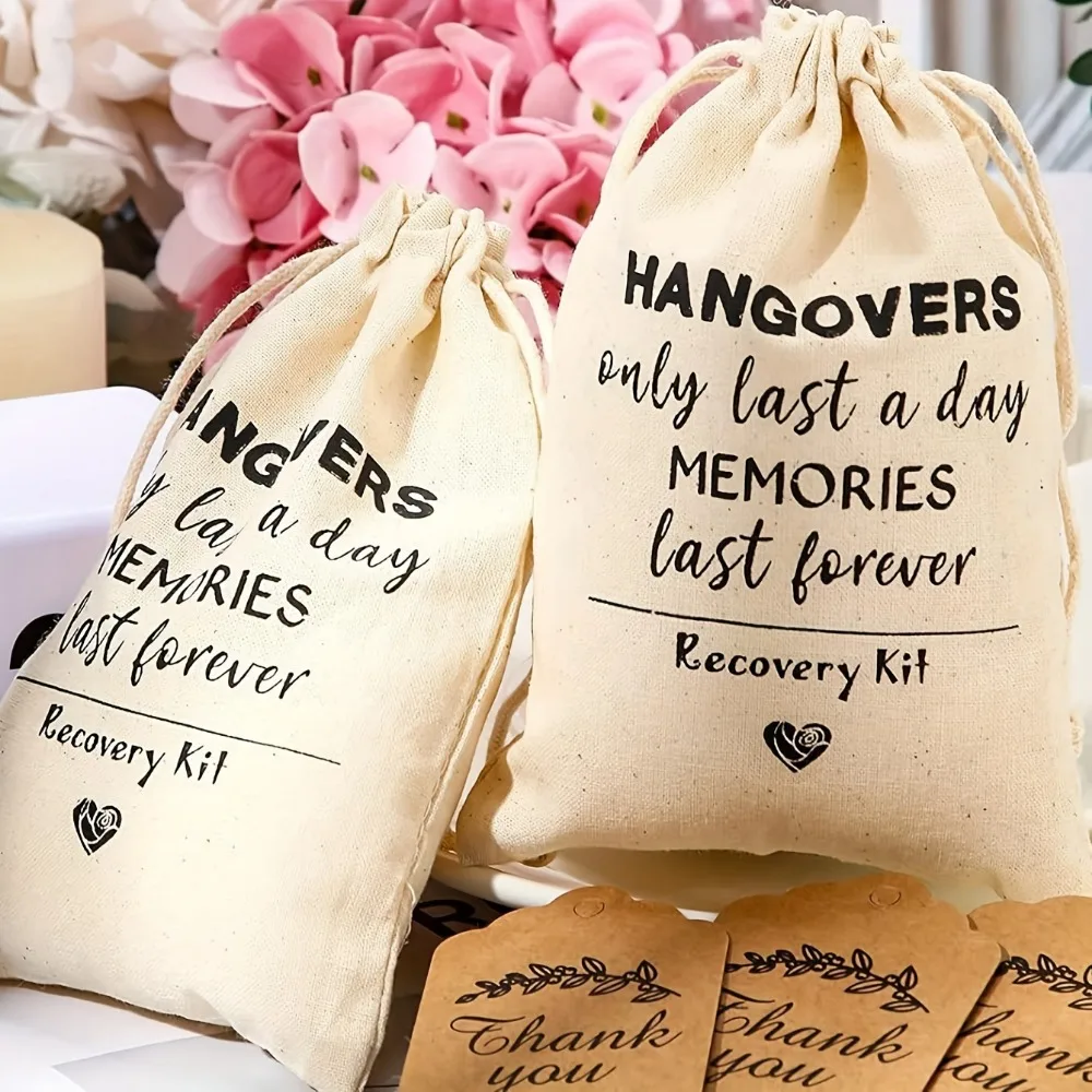 10pcs Spain hangover bag hard one day memories are forever Personalized Wedding Gift Bag Single Pie Recovery Kit Anti Resaca