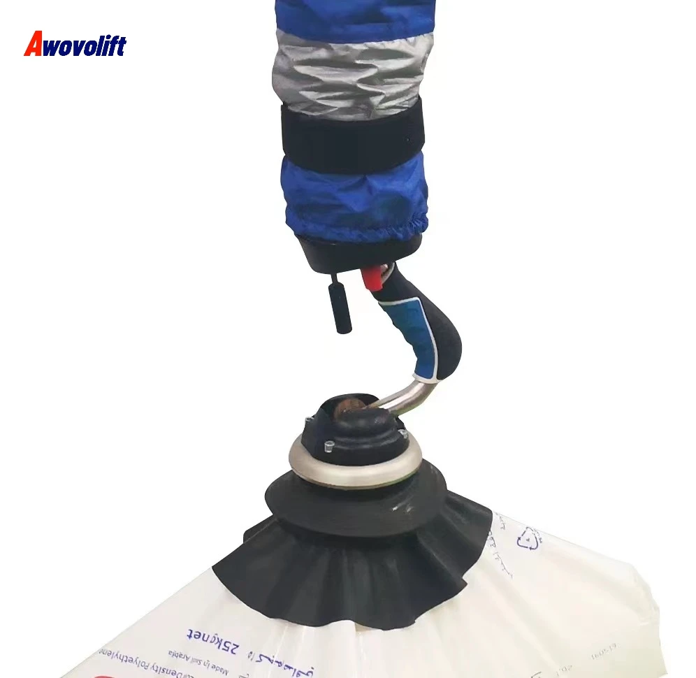 Awovolift CE product with arm and column loading and unloading Bag Bucket Vacuum Suction Cup Air Tube Vacuum Lifter