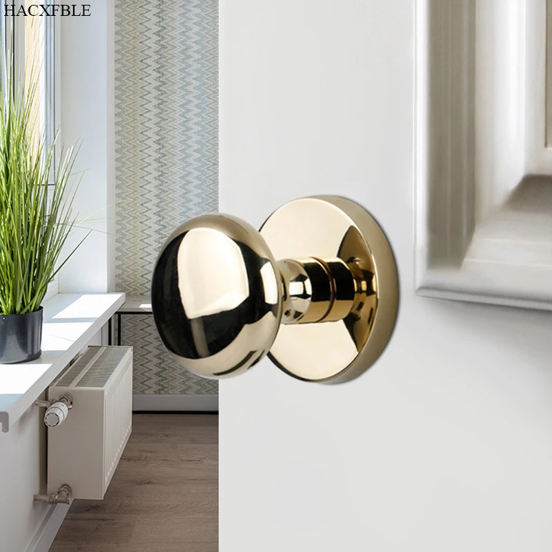 

Invisible Bedroom Single-Side Round Door Lock French Bathroom Door Zinc Alloy Silent Handle Lock Furniture Lock Accessories