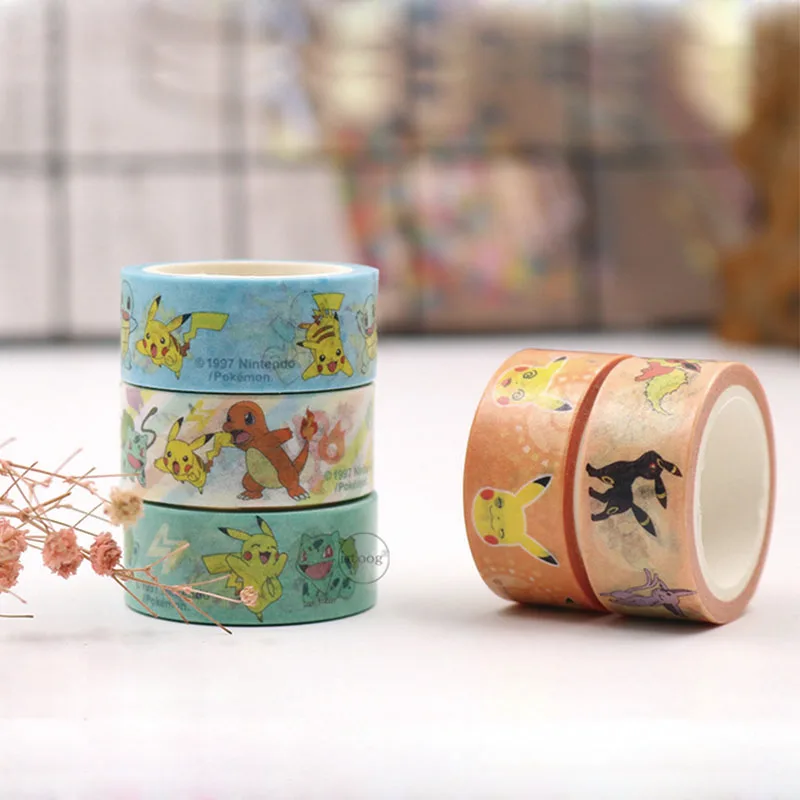 

40 pcs/lot 15mm*5M Pokemon Washi Stickers Tape Cute Scrapbooking DIY Diary Decorative Sealing Sticker Album Stick Label