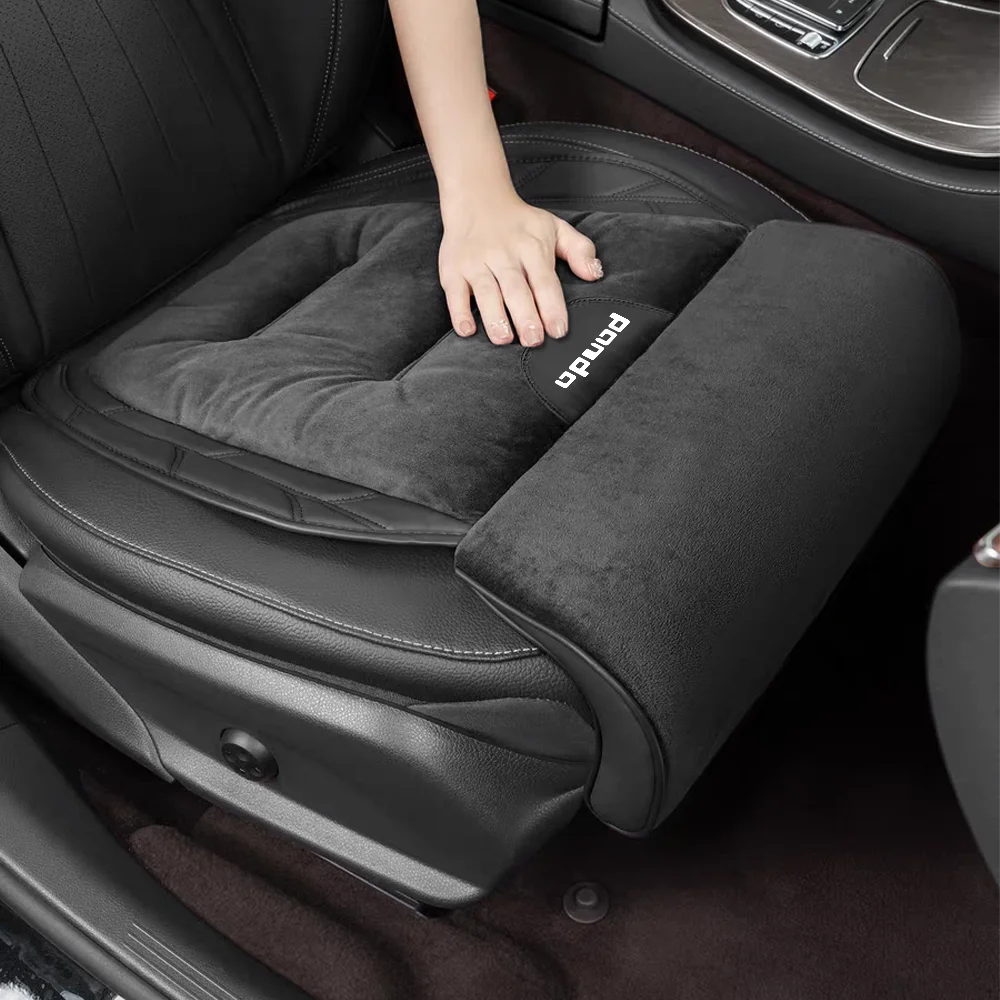 2-in-1 Flannel Car Seat Cushion Leg Rest Support Warm Car Seat Pad Reduce Driving Fatigue for Fiat Panda 2011 2008 2009 Coss4x4