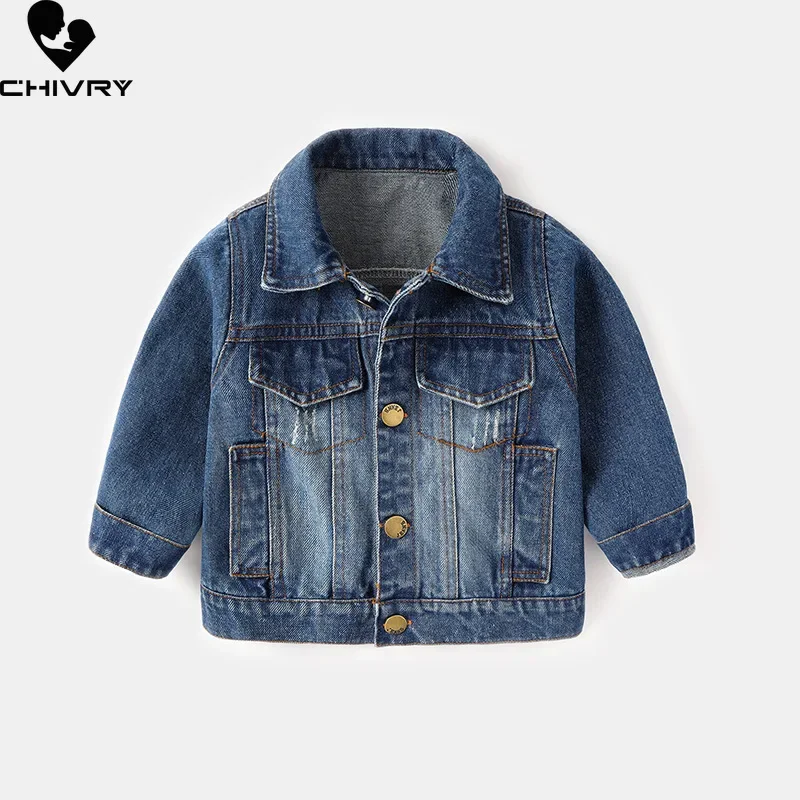 

Boys Classic Denim Jackets New 2024 Spring Autumn Baby Fashion Long Sleeve Lapel Solid Denim Coat Kids Casual Clothing