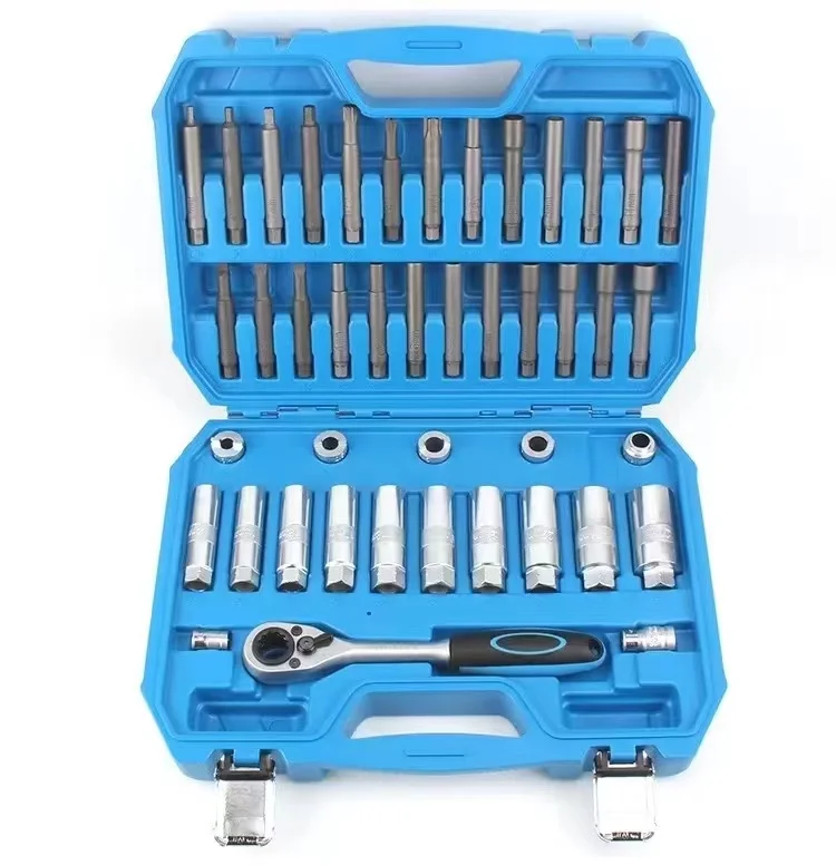 43PCS Steering Hub Suspension Shock Absorber Strut Nut Tool Socket Set Ratchet Sockets Kit