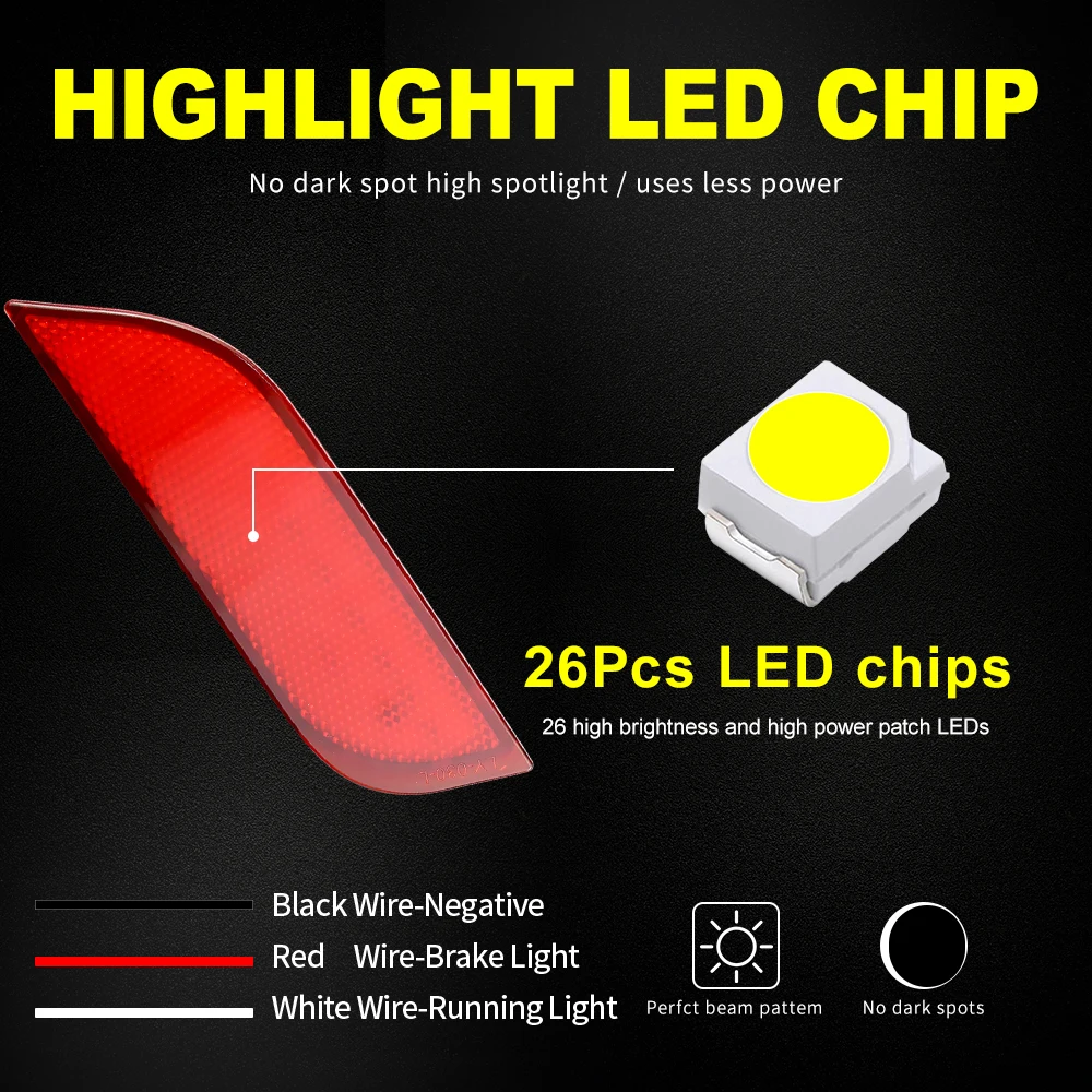 2 × LED أضواء الفرامل الخلفية الوفير عاكس الضوء الخلفي مصباح مصابيح الضباب لسوبارو امبريزا/WRX/WRX STI 5-door Hatchback/XV Crosstrek