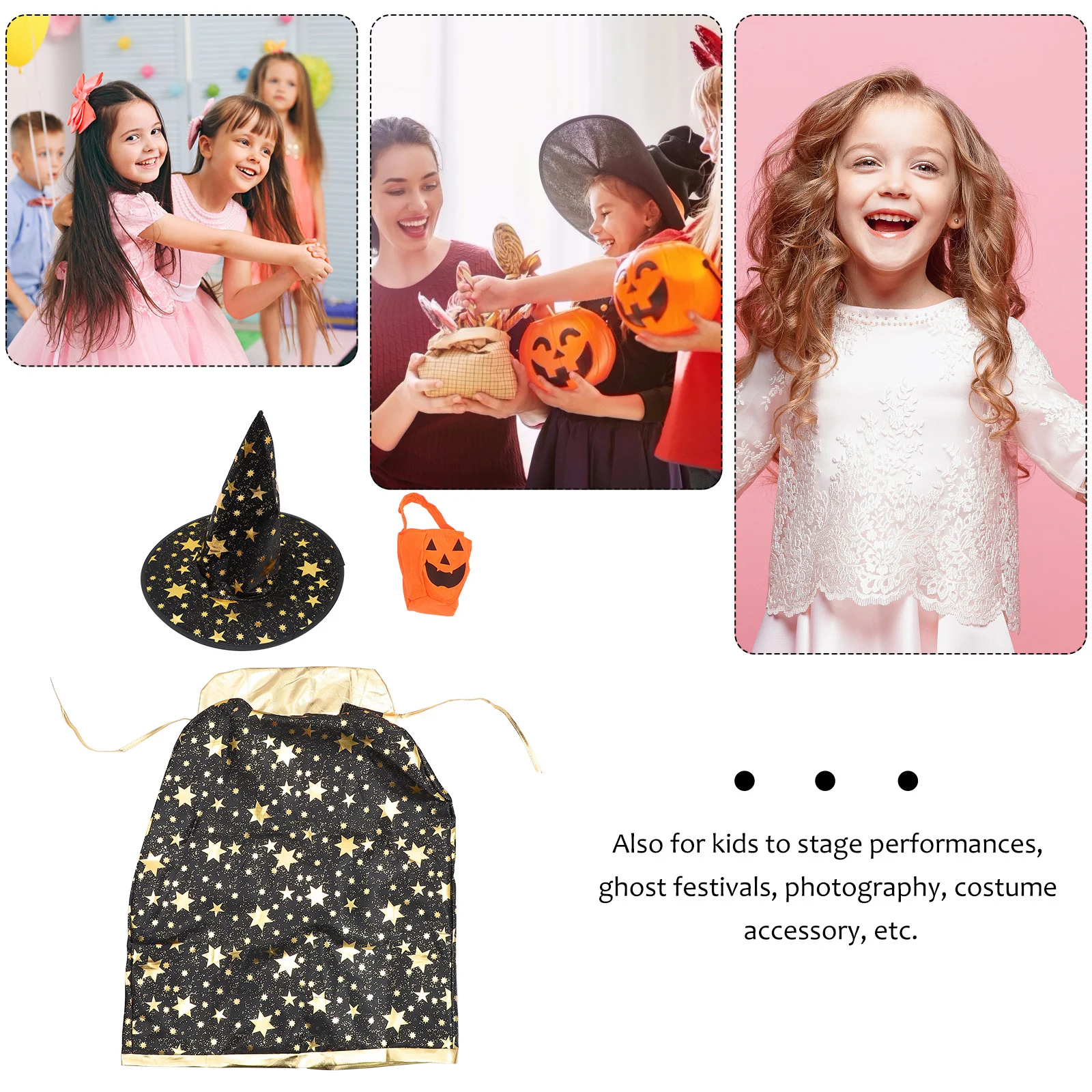 

Witch Costume Halloween Outfits for Cloak Childrens Costumes Clothing with Hood