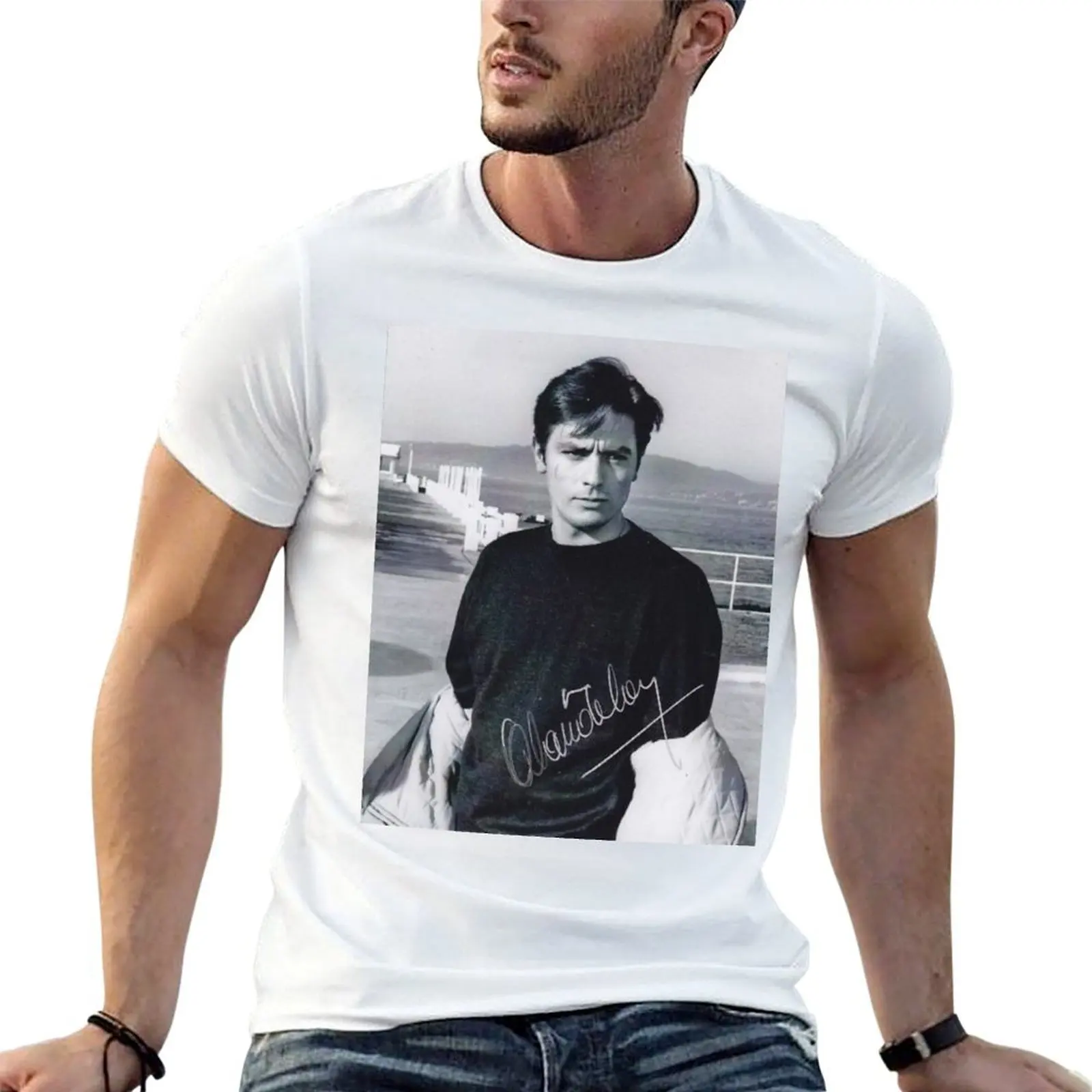 alain delon T-Shirt t shirts for man cotton anime t shirts oversize funny t shirts dark humor T-shirt