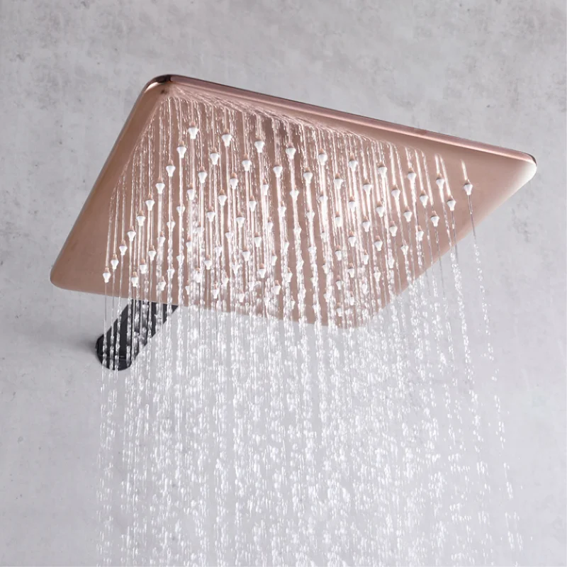 Imagem -05 - Latão Black Rose Gold Bathroom Shower System Duas Funções Wall Mounted Escondido Hotel Home Shower Faucet