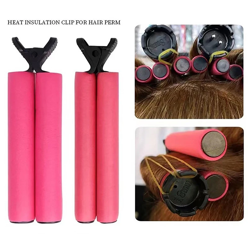 12Pcs Perm Heat Insulation Clip Professional Anti-scald Heat Insulation Clip Beauty Salon Hair Rollers Perm Hair Styling Tool