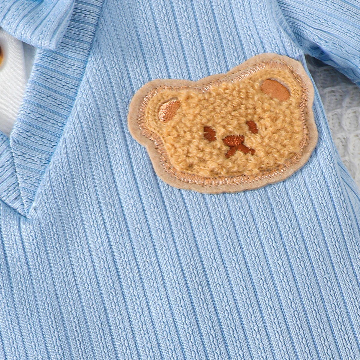 بدلة قفز للأطفال حديثي الولادة لطيفة على شكل عزيزي صغير بأكمام قصيرة من عمر 0 إلى 18 شهرًا ملابس صيفية للرجال الصغار #5