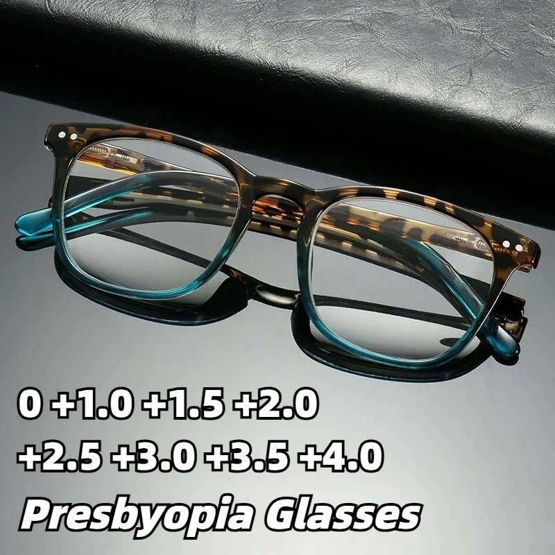 

New Square-Frame Anti-Blue Light Presbyopia Glasses Elegant Vintage Ultra-Light Reading Eyewear for Women Diopter 0 To +4.0