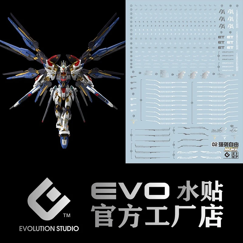 อุปกรณ์ตกแต่งรูปสไลด์น้ำ EVO สำหรับ1/100 mgex Strike สติกเกอร์เรืองแสงอิสระโมเดลของเล่นอุปกรณ์เสริมเพื่อเก็บรายละเอียด