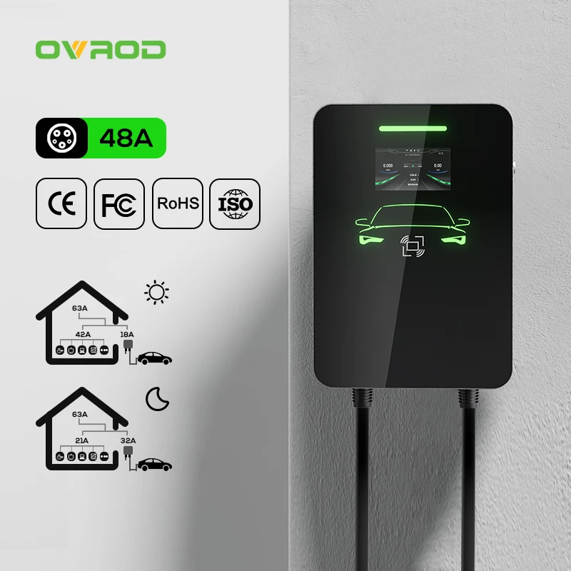 

Зарядное устройство Ovrod DLB EV, тип 1, 48 а, балансировка динамической нагрузки, зарядная станция Wallbox, электрические автомобили 11 кВт, выходная мощность, новая функция приложения